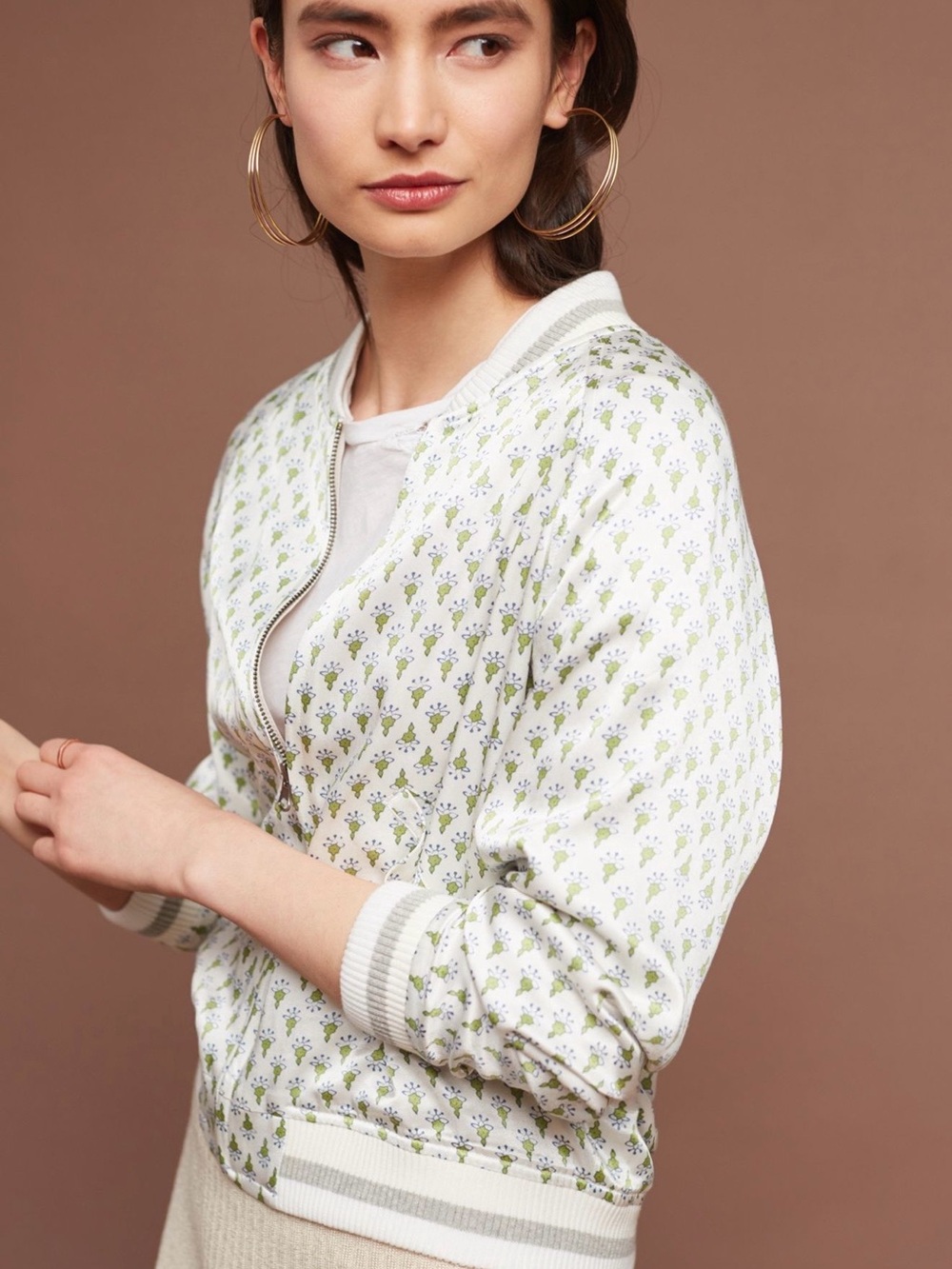 Tiny Editions for Anthropologie Bomber Jacket Floral Print